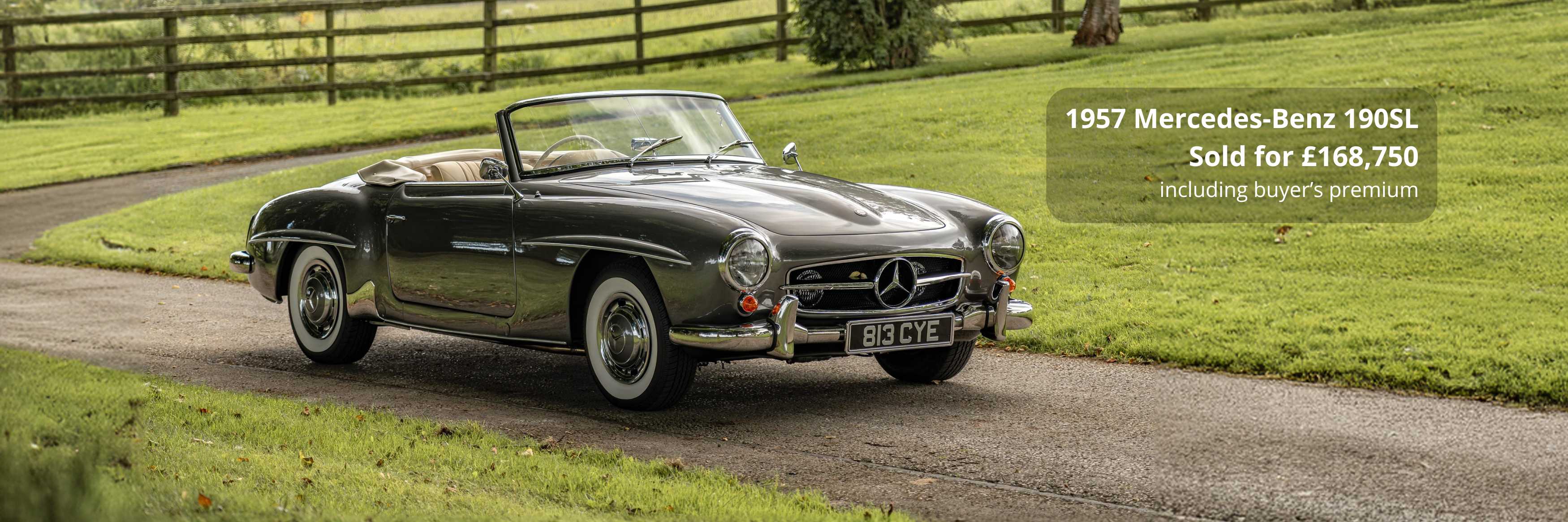 Mercedes 250SL with sold price including buyers premium