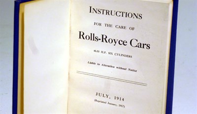 Lot 130 - 'The Care of Rolls-Royce'