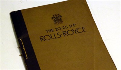 Lot 132 - A Sales Catalogue for the Rolls-Royce 20-25HP