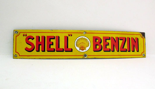 Lot 26 - A 'Shell Benzin' Enamel Advertising Sign