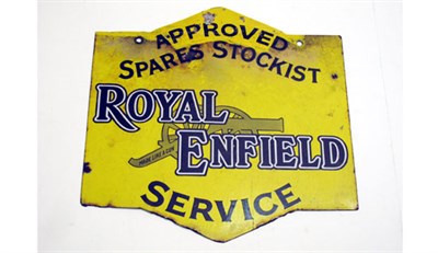 Lot 120 - A 'Royal Enfield Service' Enamel Advertising Sign