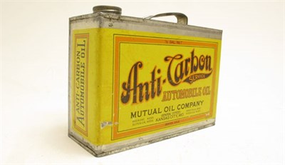 Lot 161 - A Half-Gallon Capacity Oil Tin for 'Anti Carbon Automobile Oils'