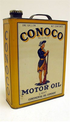 Lot 174 - A Pictorial One-Gallon Capacity Oil Tin for 'Conoco Motor Oil'
