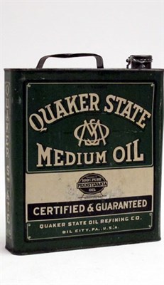 Lot 178 - A '5-US-Quarts'- Capacity Oil Can for 'Quaker State Motor Oils'