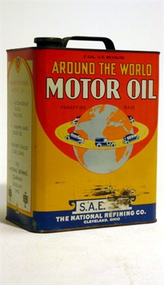 Lot 181 - A Rare 2-Gallon Capacity Oil Can for 'Around The World Motor Oil'