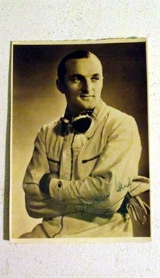 Lot 257 - A Hand-Signed Publicity Photographic Postcard for Hermann Lang