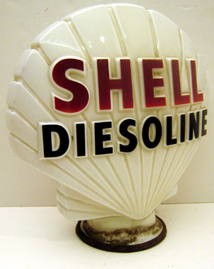 Lot 953 - Shell Diesoline Glass Petrol Pump Globe