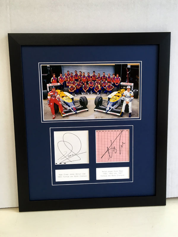 Lot 183 - Nigel Mansell & Nelson Piquet 'Rivals' Autograph Presentation