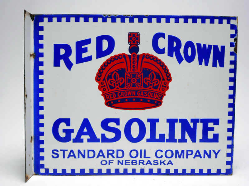 Lot 157 - Rare 'Red Crown Gasoline' Enamel Sign