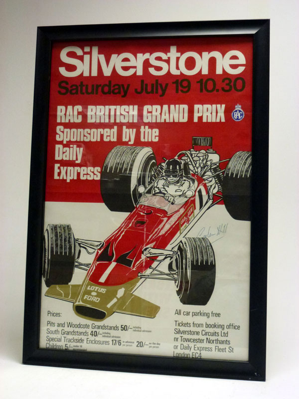 Lot 165 - A Signed 1969 British GP Poster