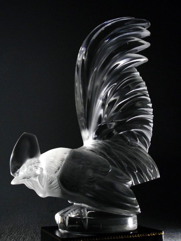 Lot 174 - A 'Coc Nain' Glass Accessory Mascot by R. Lalique