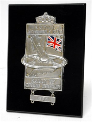 Lot 250 - Royal Automobile Club Rally of Great Britain Competitor's Plaque, 1954