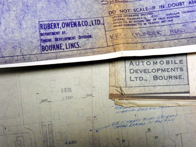 Lot 290 - Quantity of 'BRM' and 'Automobile Developments Ltd (Bourne)' Blueprints