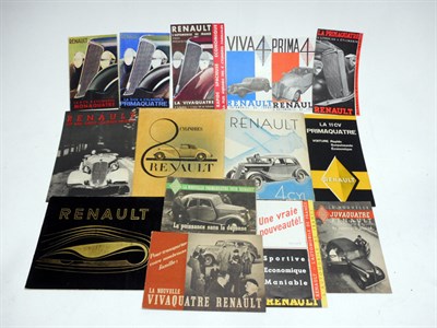 Lot 298 - Quantity of Pre-War Renault Sales Brochures
