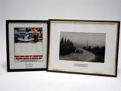 Lot 332 - Denny Hulme / John Miles Autograph Presentation