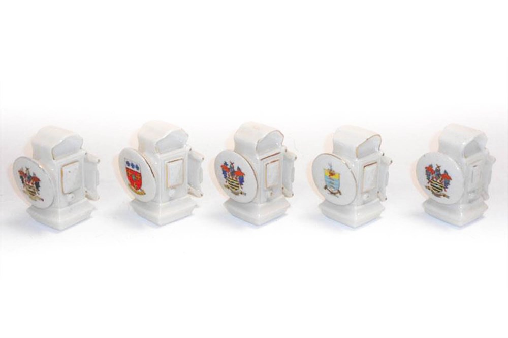 Lot 392 - Crested China Pre-WWI Bicycle Lamp Fairings