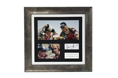 Lot 305 - Niki Lauda and James Hunt Autograph Presentation