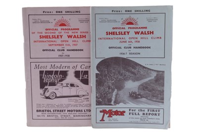 Lot 338 - Pre-War Shelsley Walsh Club Handbooks