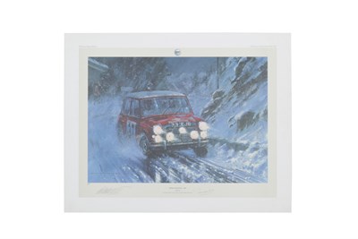 Lot 366 - 'Monte Carlo Rally - 1964 Mini Cooper Print by Nicholas Watts