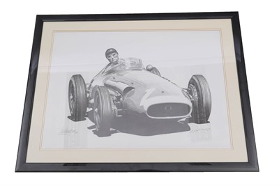 Lot 45 - Juan Manuel Fangio 1955 Signed Print