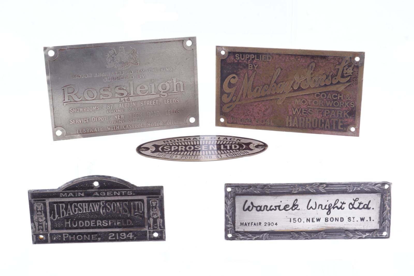 Lot 407 Five Dashboard Plaques