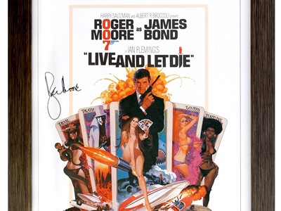 Lot 2 - Roger Moore as James Bond - Live and Let Die Movie Poster (Signed)