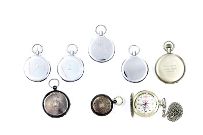 Lot 305 - Five Stopwatches and Three Pocket Watches