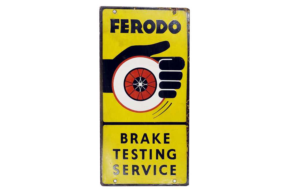 Lot 381 - Ferodo Brake Testing Service Enamel Sign