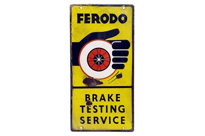 Lot 381 - Ferodo Brake Testing Service Enamel Sign