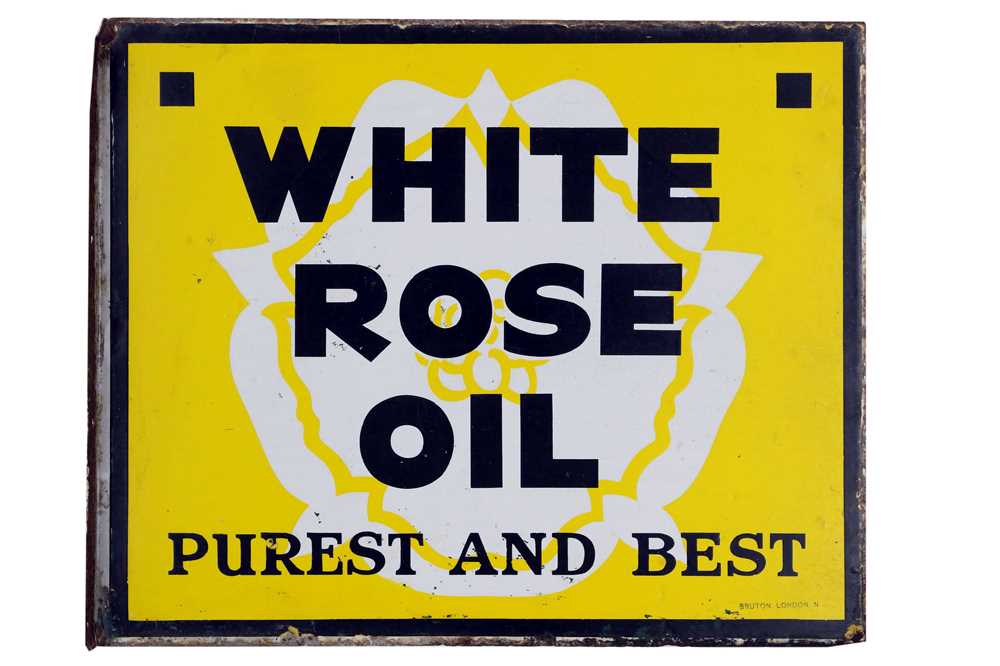 Lot 386 - White Rose Oil Enamel Sign