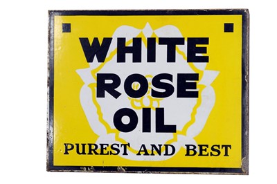 Lot 386 - White Rose Oil Enamel Sign