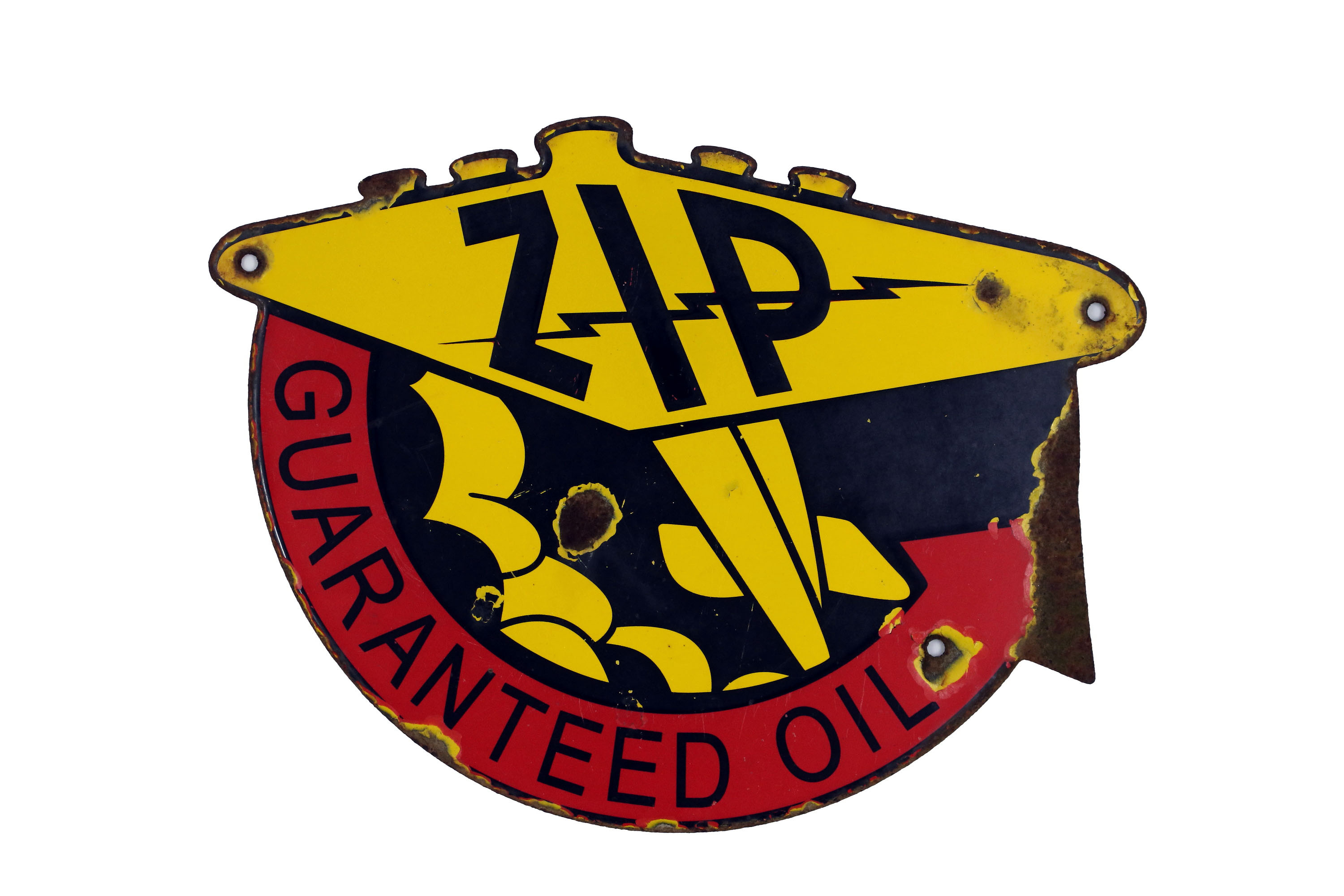 Oil Rop Sign Lot 393 - ROP ZIP Oil Enamel Sign
