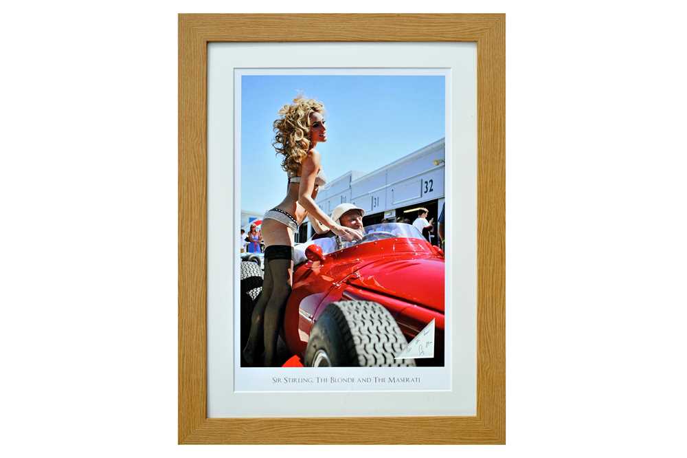 Lot 400 - Sir Stirling, The Blonde & The Maserati - Signed Portrait Version