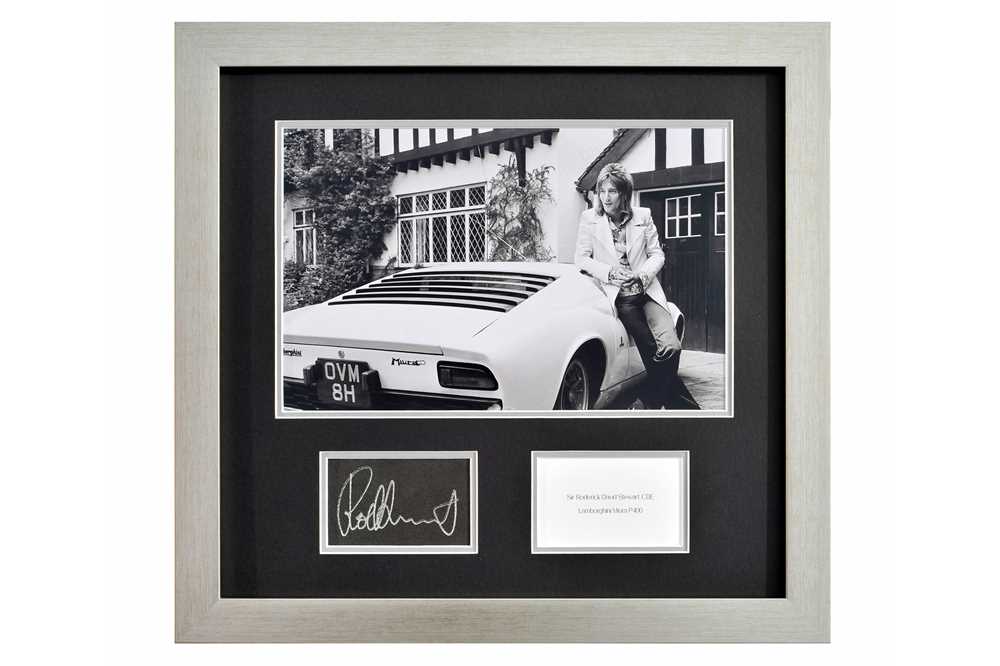 Lot 404 - 'Rod Stewart and the Lamborgini Muira' Autograph
Presentation