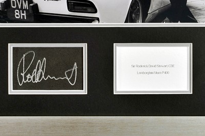 Lot 404 - 'Rod Stewart and the Lamborgini Muira' Autograph
Presentation