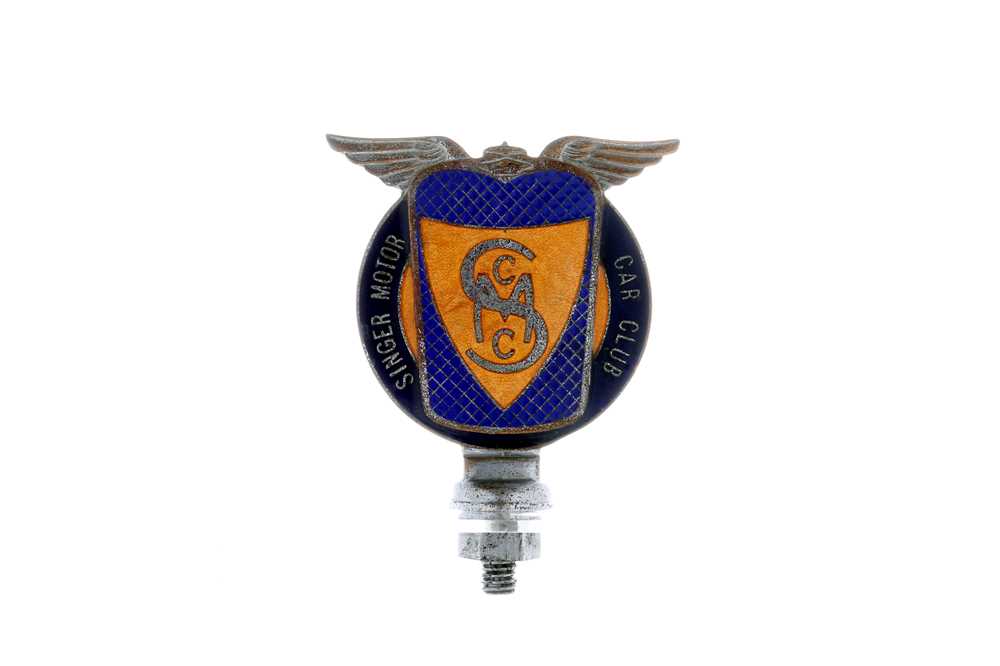 Lot 425 - Singer Motor Club - A Rare Pre-War Member's Car Badge, c1935