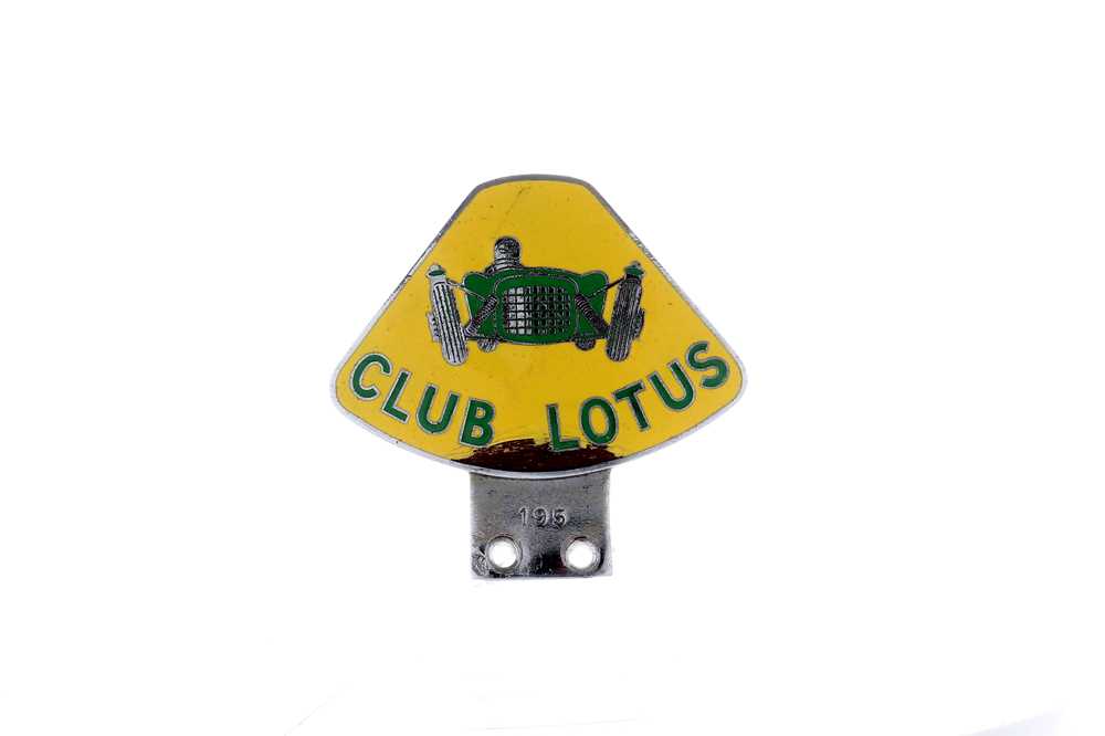 Lot 429 - Lotus Six Car Badge - A Scarce and Very Early “Club Lotus” Member’s Car Badge c1950s