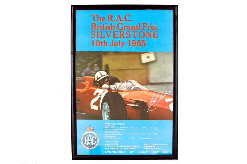 Lot 481 - 1965 British GP Silverstone Poster (Signed by John Surtees
OBE)