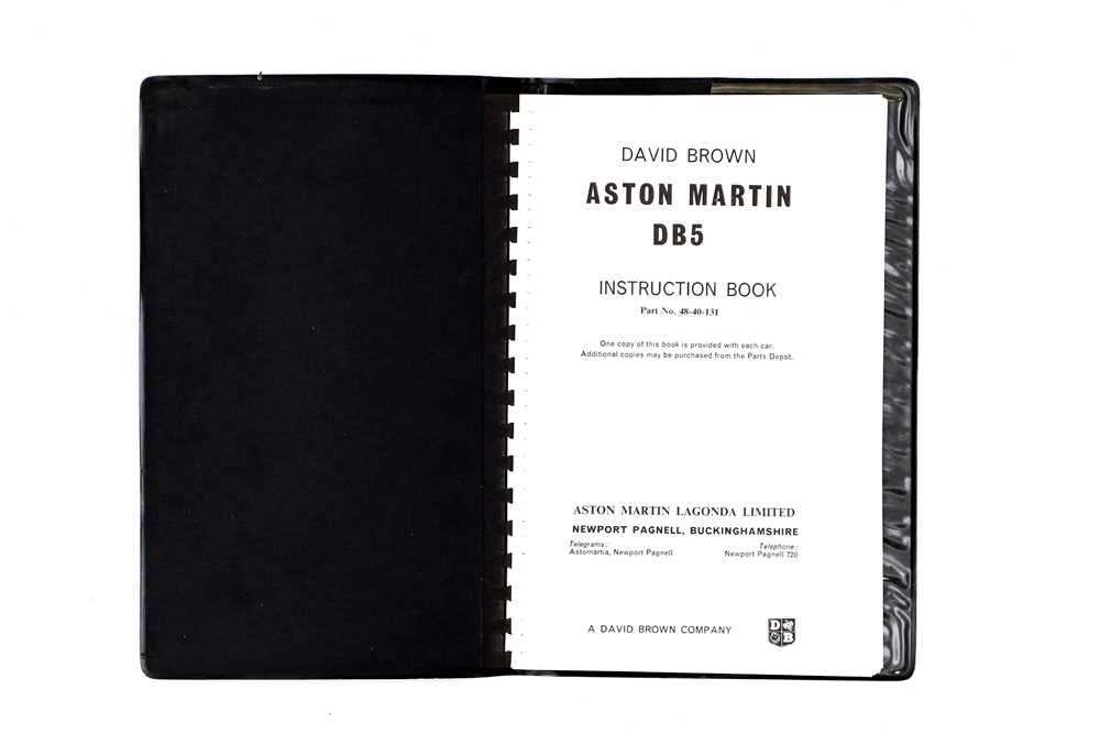 Lot 507 - Aston Martin DB5 Instruction Book