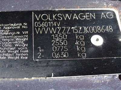 Lot 13 - 1988 Volkswagen Golf GTi Cabriolet