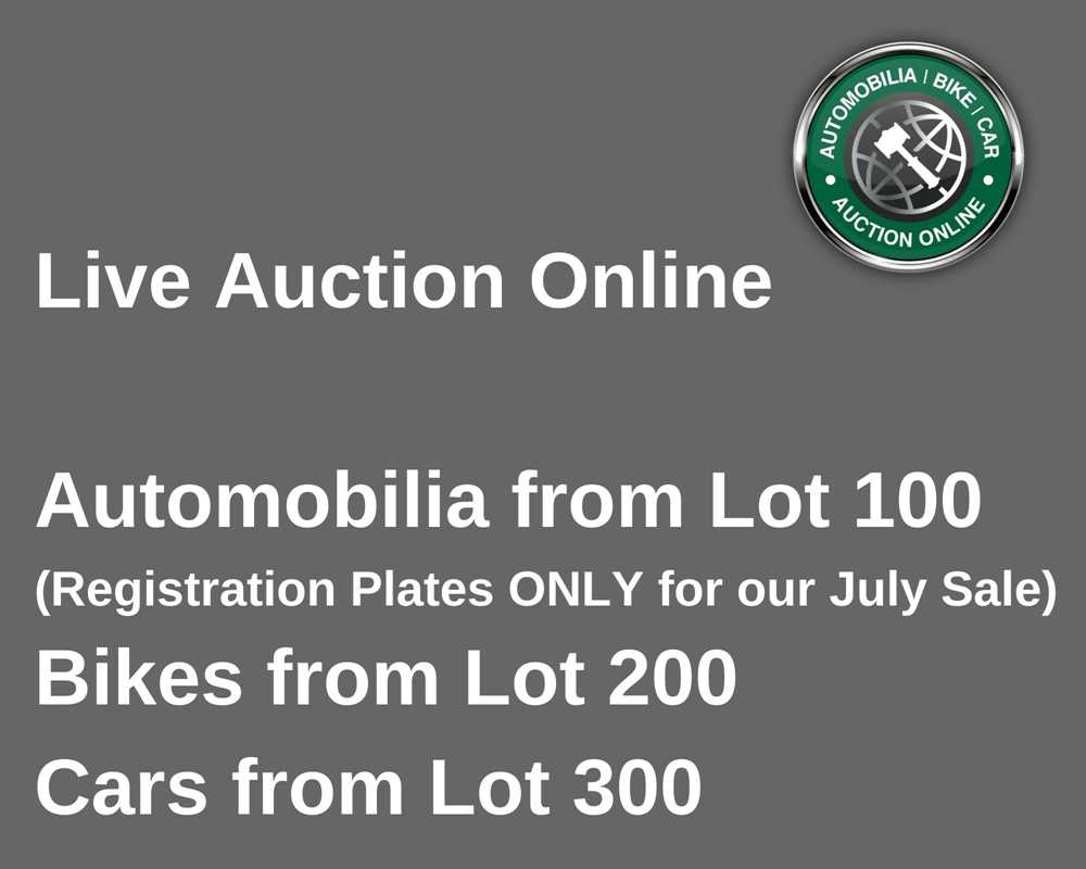Lot 100 - Our Automobilia Sale - Registration Numbers Only