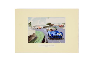 Lot 180 - George Lane – “Le Mans”  Original Artwork, c1953
