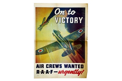 Lot 186 - RAAF – “On to Victory” Air Crews Wanted Urgently Poster