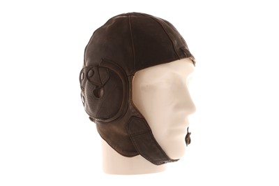 Lot 187 - Aviators leather Wind-Cap by Lewis of London c1930/40s