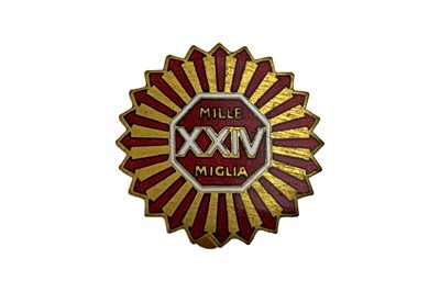 Lot 195 - Mille Miglia XXIV Lapel badge, 1957
