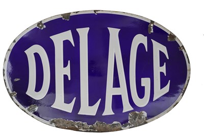 Lot 32 - Delage – A large pre-war Dealer-Agent’s Enamel Sign, c1930s
