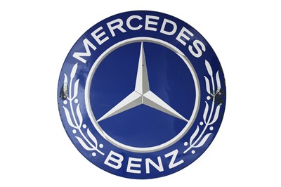 Lot 34 - Mercedes-Benz – A Good Small Pre-War Dealer-Agent’s Enamel Sign, c1930s