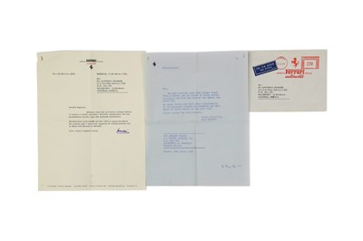Lot 215 - Enzo Ferrari – Signed Letter Correspondence dated 1958