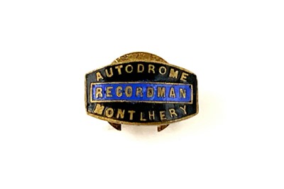 Lot 227 - Alan C. Hess – Montlhery 'Recordman' Enamelled Lapel Badge, c1949