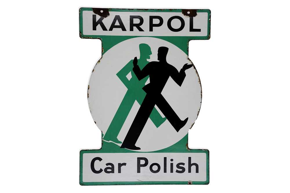 Lot 7 - Karpol Car Polish Enamel Sign